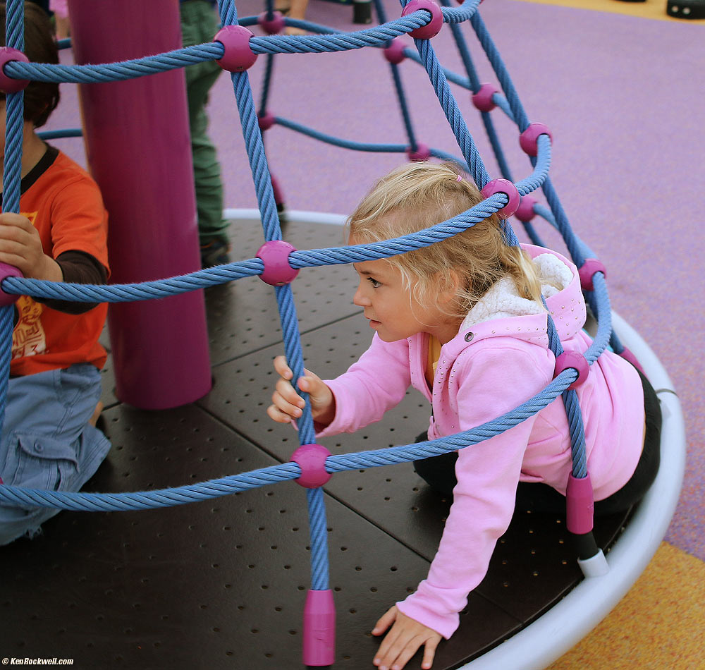 Katie on the spinny thing