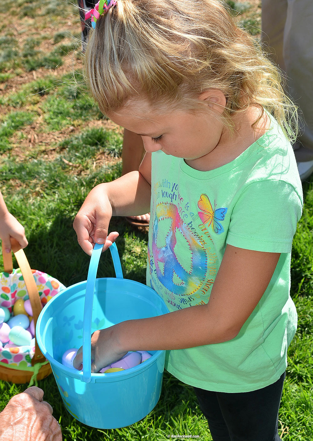 Katie taking Easter basket inventory