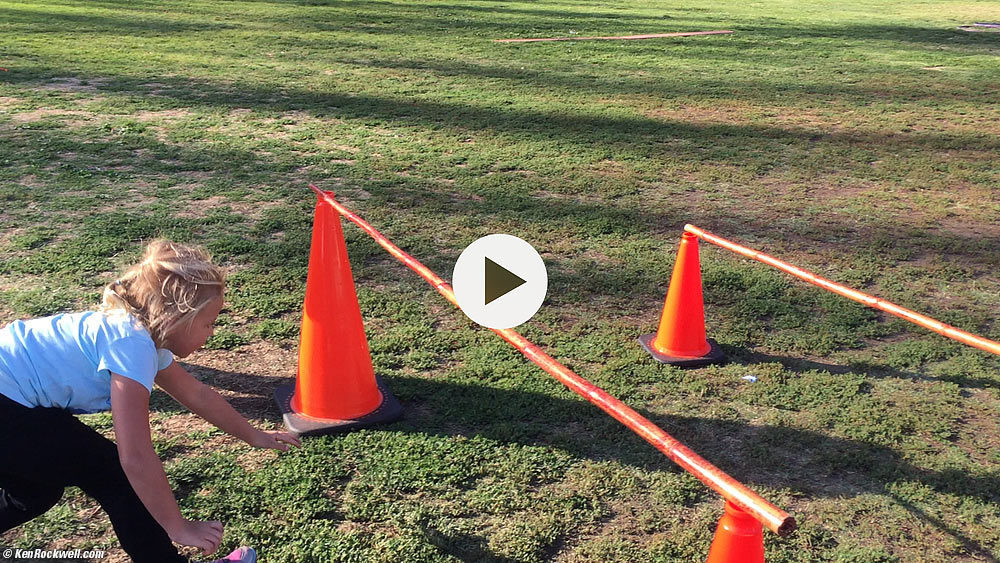 Katie runs the obstacle course