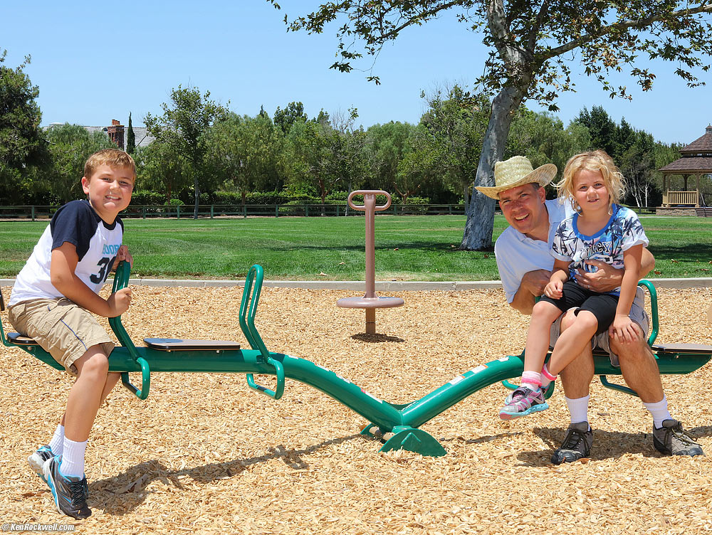 Ryan and Katie at the park with dad.