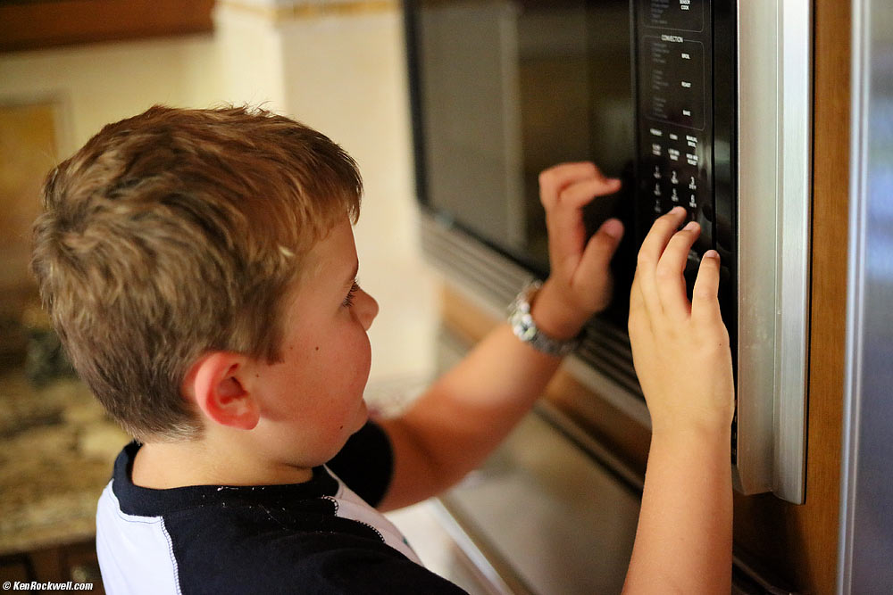 Ryan warming up his bagel