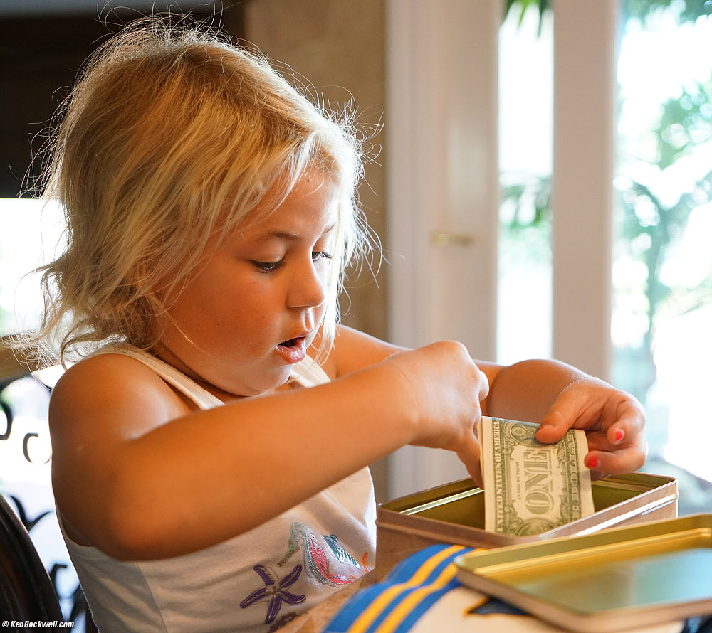 Katie readies her cash box