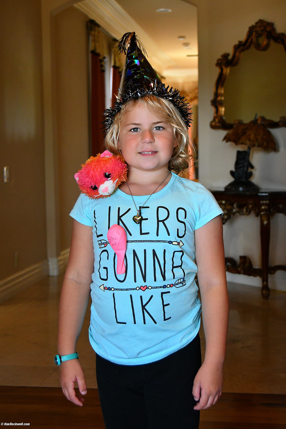 Katie picked out this birthday costume to wear to school tomorrow