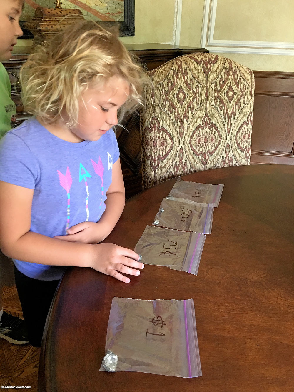 Katie has her geodes sorted by price to sell at the park