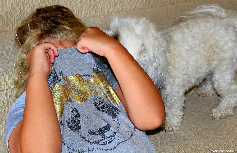 Katie hides from Sasha