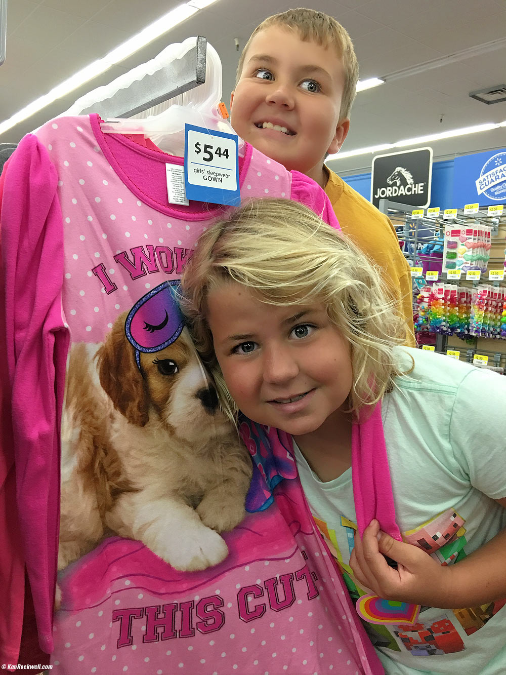 Ryan and Katie shopping at Walmart.