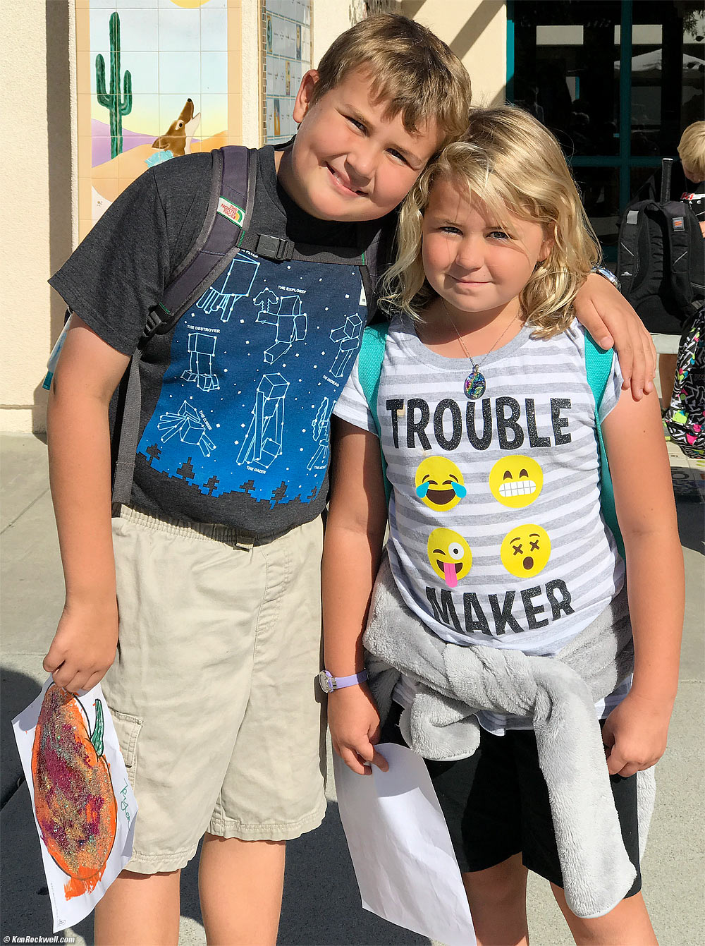 Ryan and Katie picked up from school.