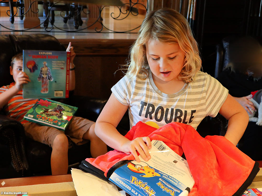 Katie opens presents