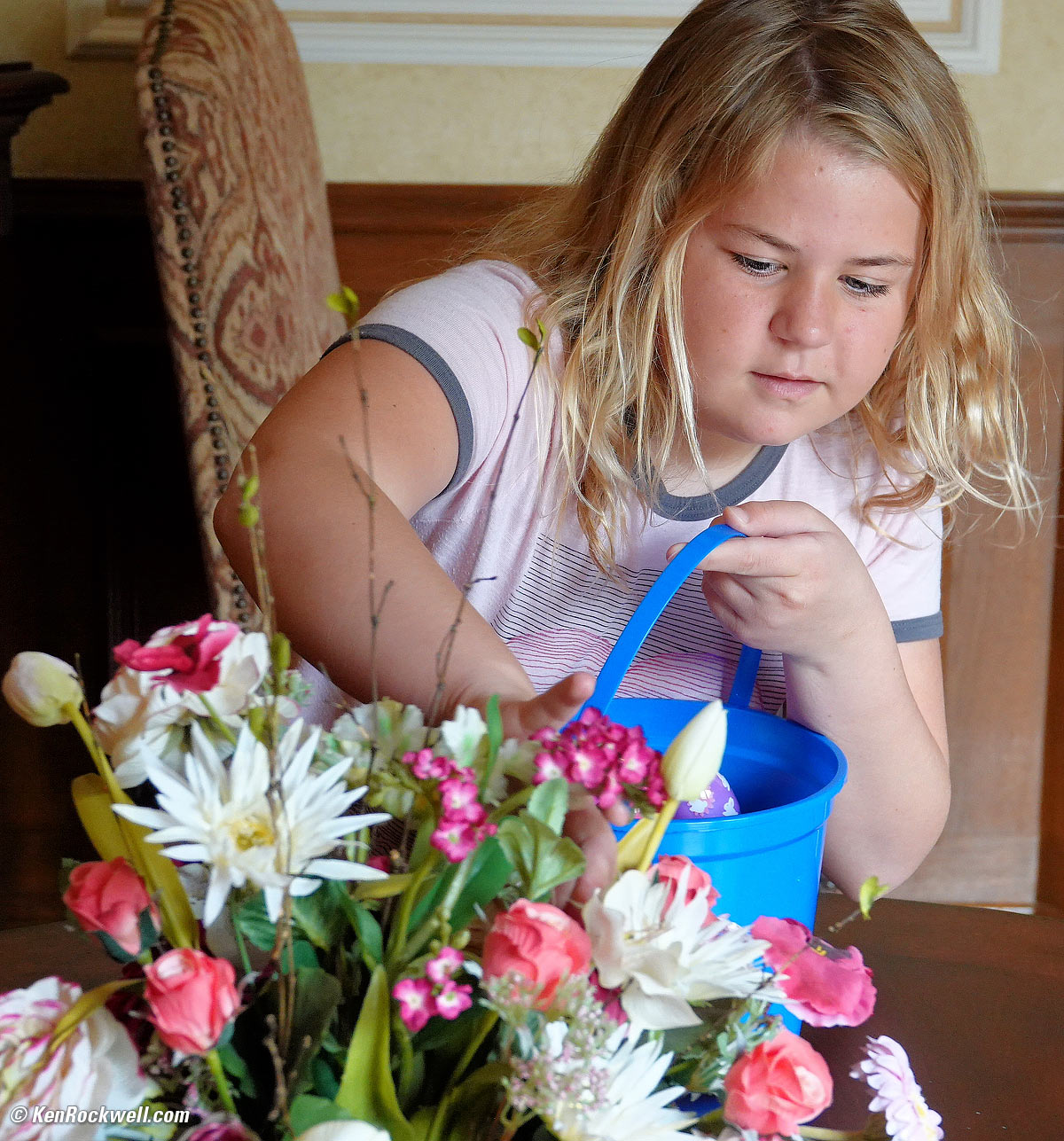 Katie hunts for easter eggs