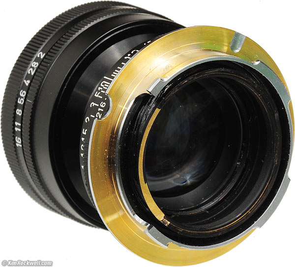 Rear, Contax 45mm G converted to Leica M