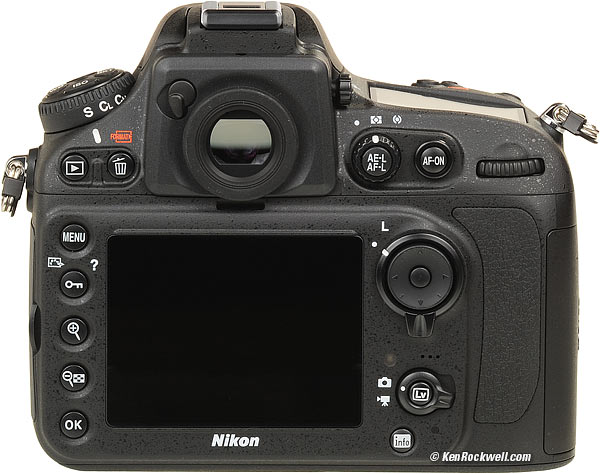 Nikon D800 and D800E rear controls