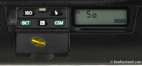 Nikon F5 rear contriols