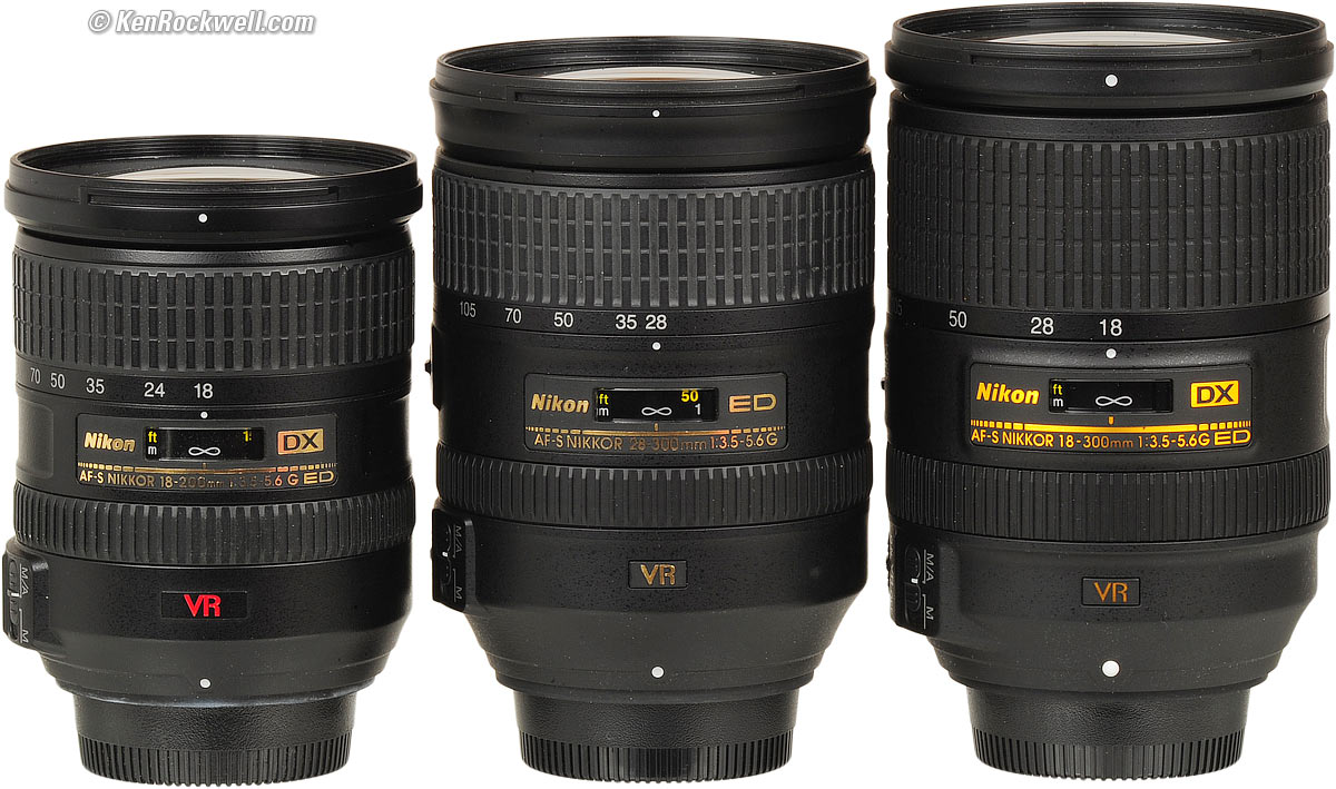 Nikon 18-200, 28-300 and 18-300mm VR