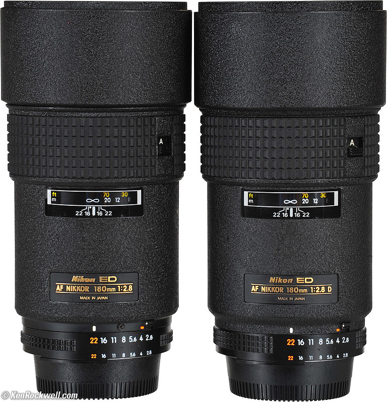 Nikon 180mm f/2.8 AF-n and AF-D