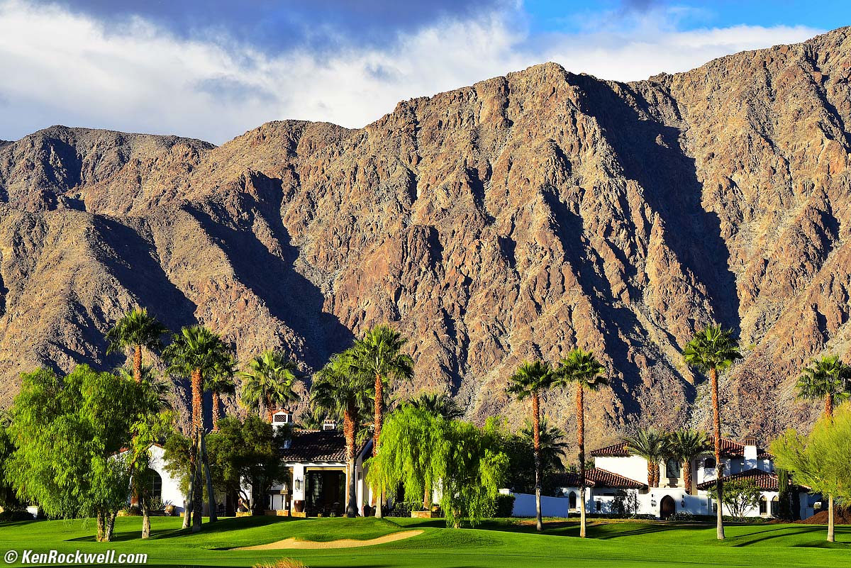 Golf Course with Palms and Mountains