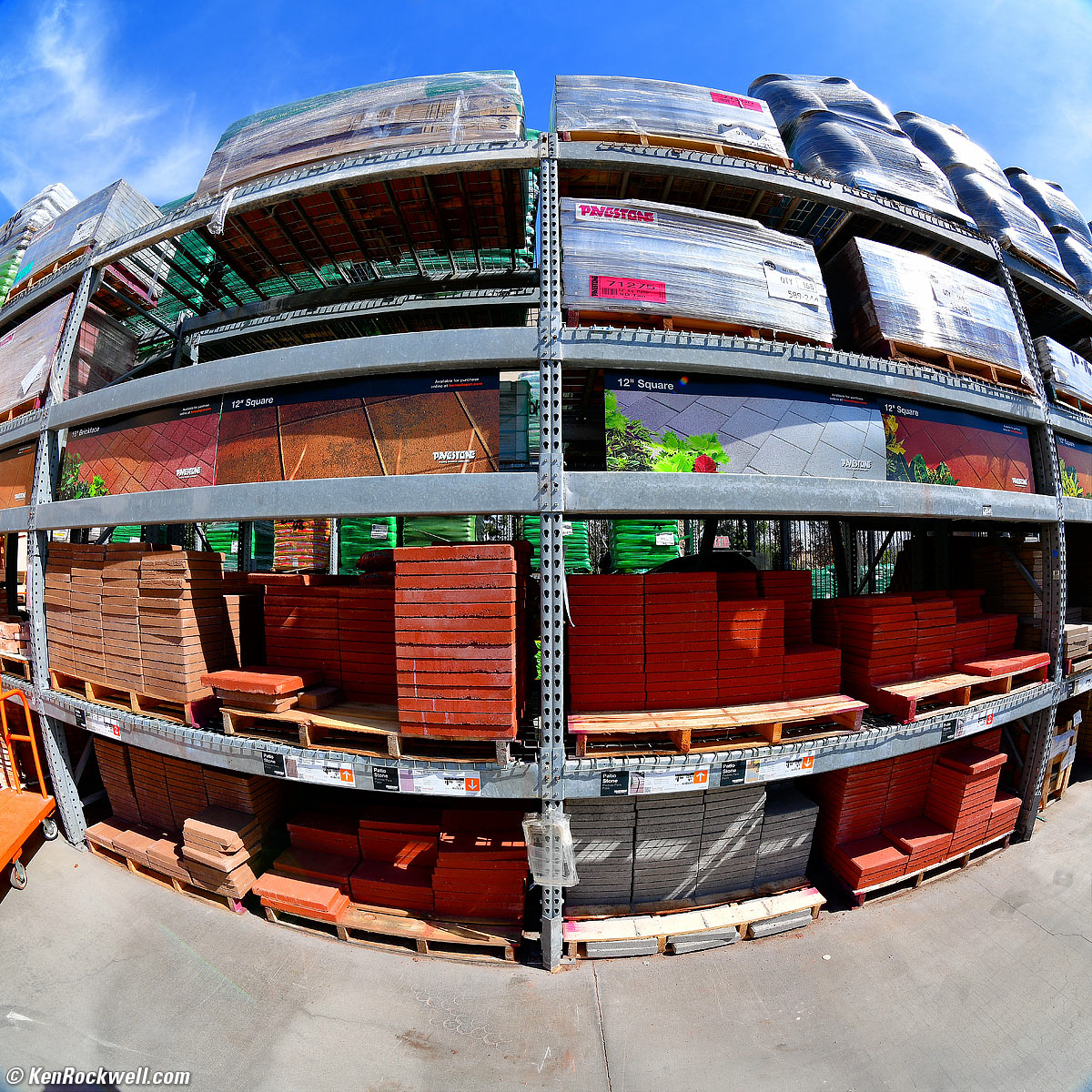 Shelves of building materials