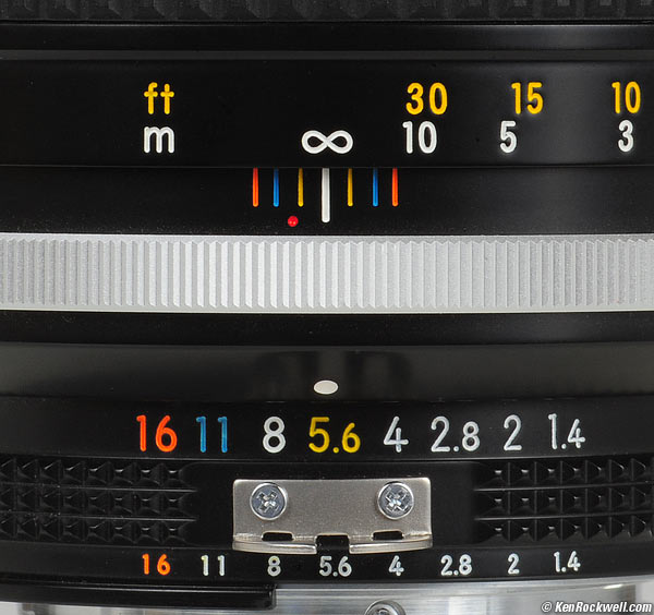 Nikkor 85/1.4 controls