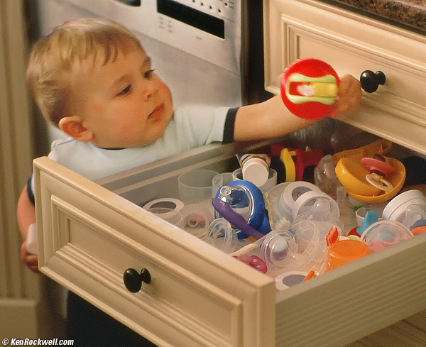 Ryan in kitchen drawer