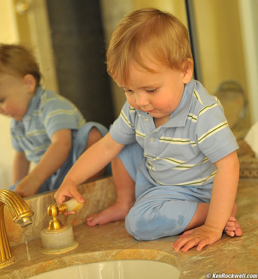 Ryan playing with the sink