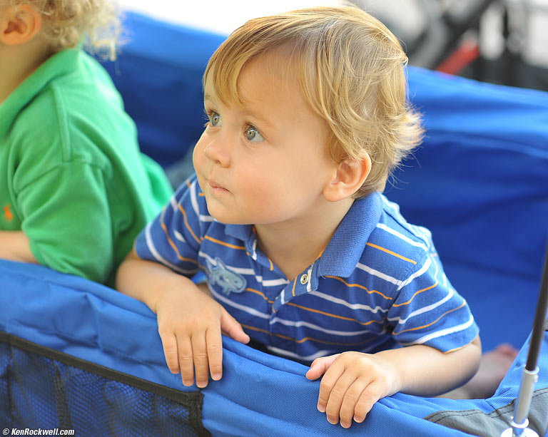 Ryan in the blue wagon