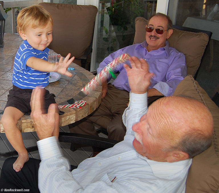 Ryan throws a candy cane