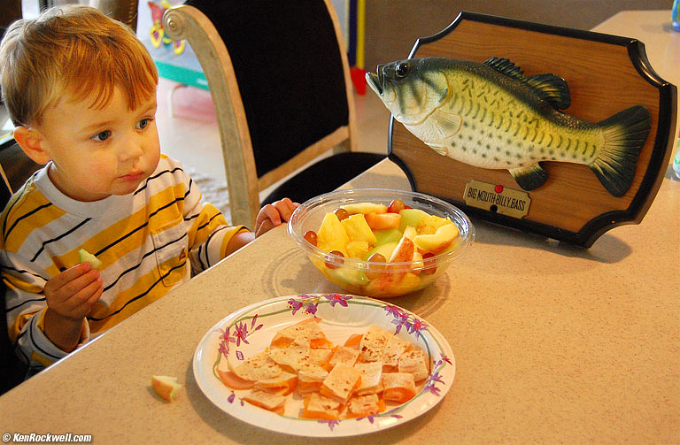 RYan eating with Billy Bass