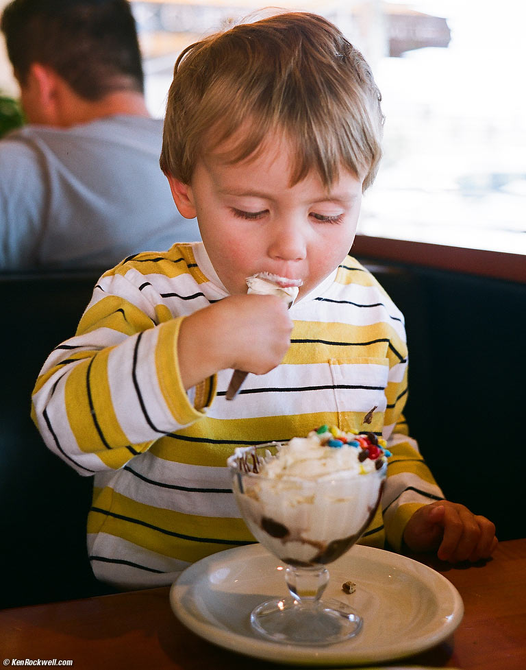 Ryan eating a Sundae