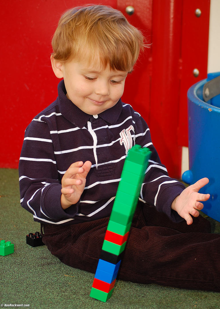 Ryan playing with Lego