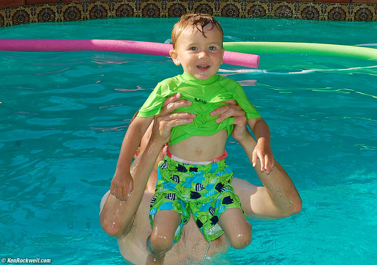 Ryan and dad in pool