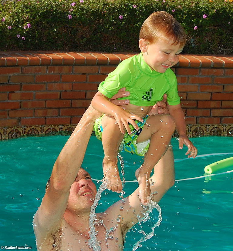 Ryan and dad in pool
