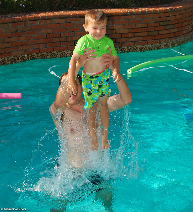 Ryan and dad in pool