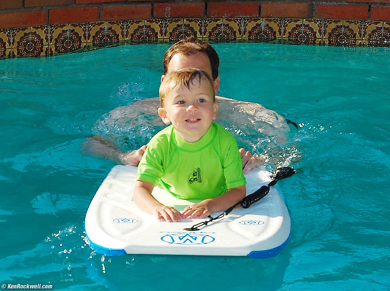 Ryan and dad in pool