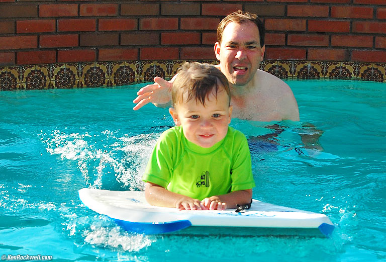 Dad and Ryan on boogie board