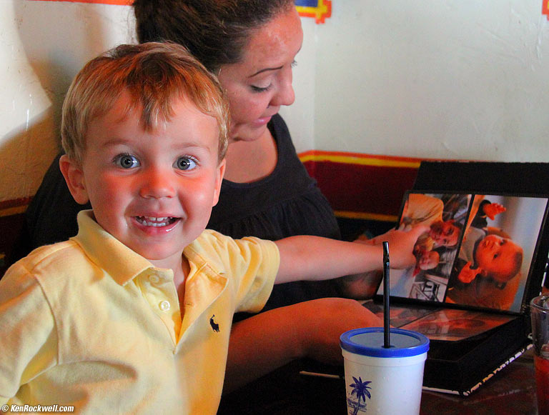 Ryan looking at album