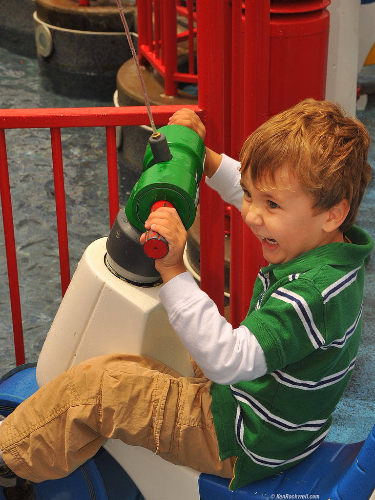 Ryan in Legoland's water area.