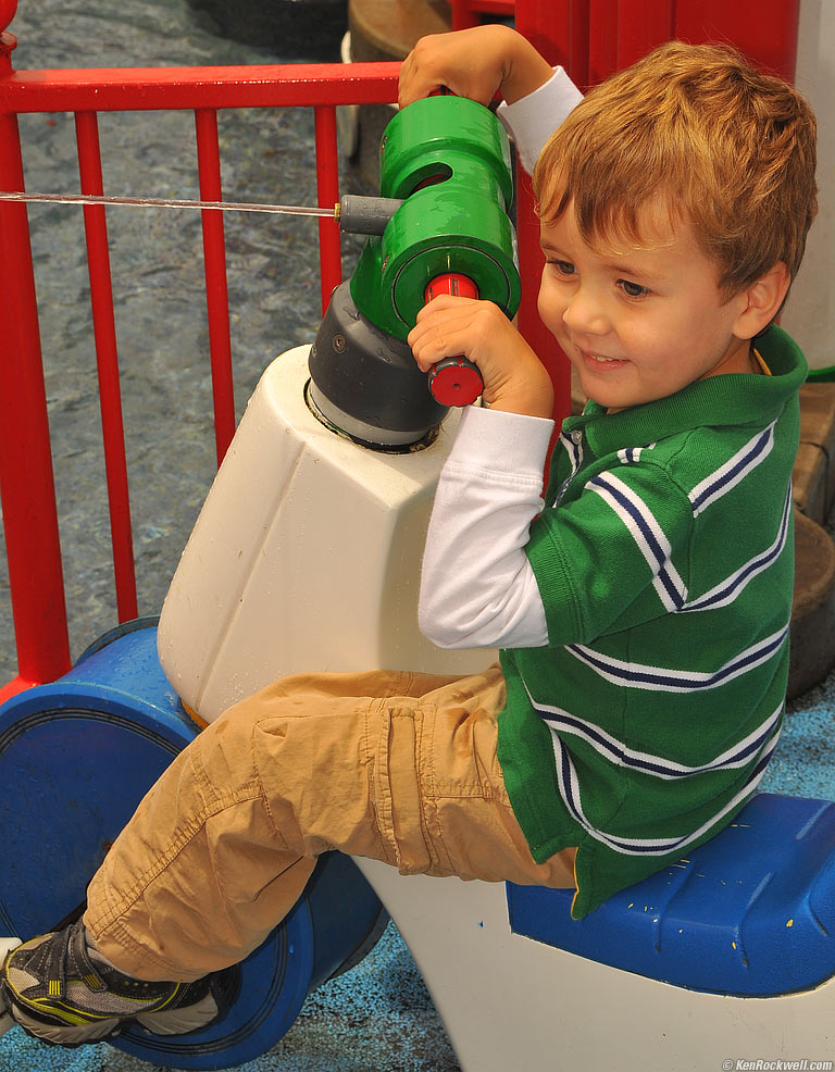 Ryan in Legoland's water area.