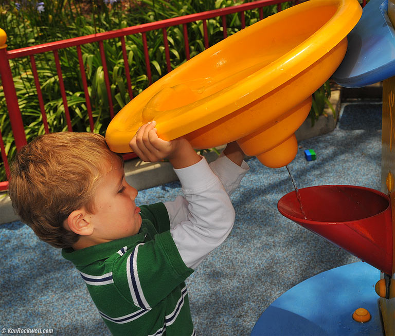 Ryan in Legoland's water area.