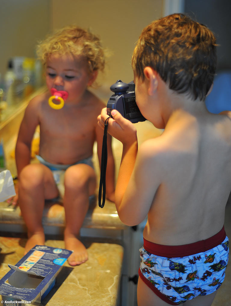 Ryan taking picture of Katie with his Nickelodeon Photo Blaster. Say CHEESE!