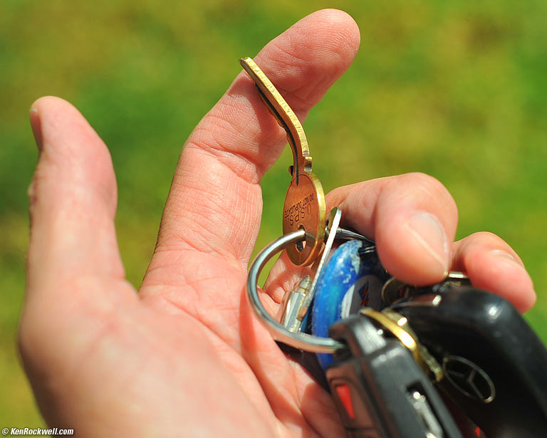 Dada's key after Ryan tossed these over a balcony 20 feet onto solid rock. 