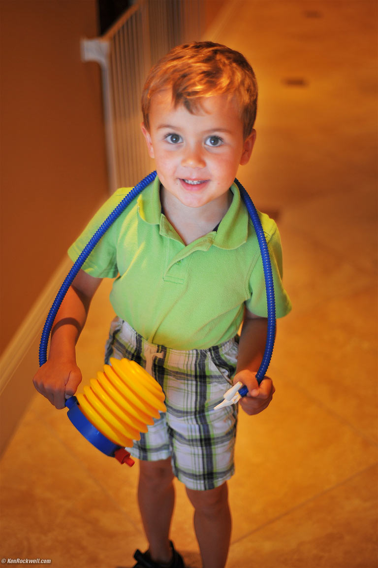 Ryan borrowed Pops' air pump. 