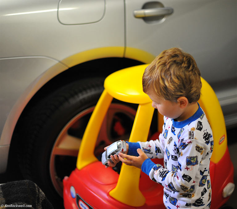 Ryan checks out the Porsches