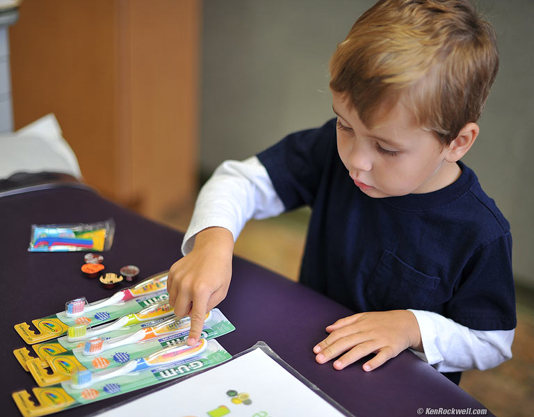 Ryan picks a tooth brush