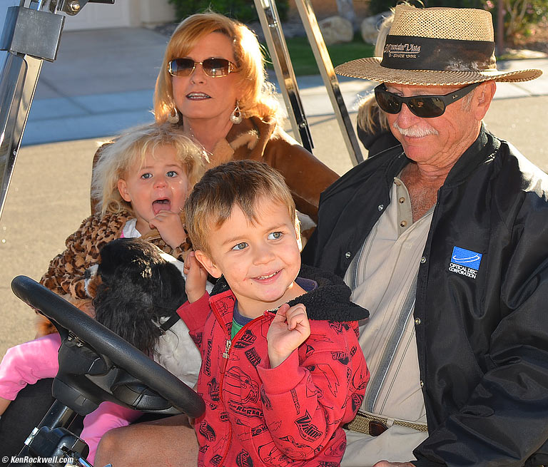 Ryan driving Noni's Golf Cart. 