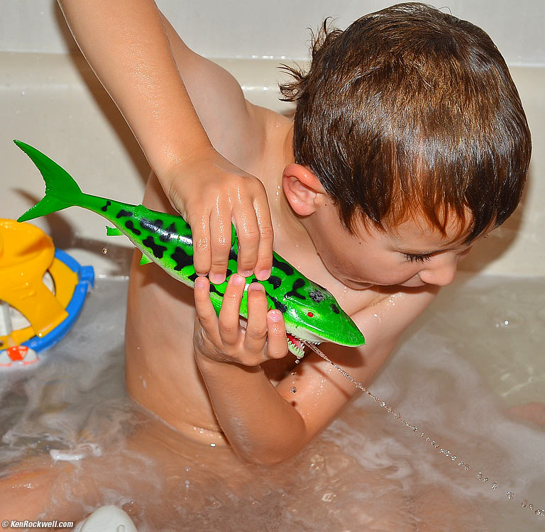 Ryan demonstrating the shark.