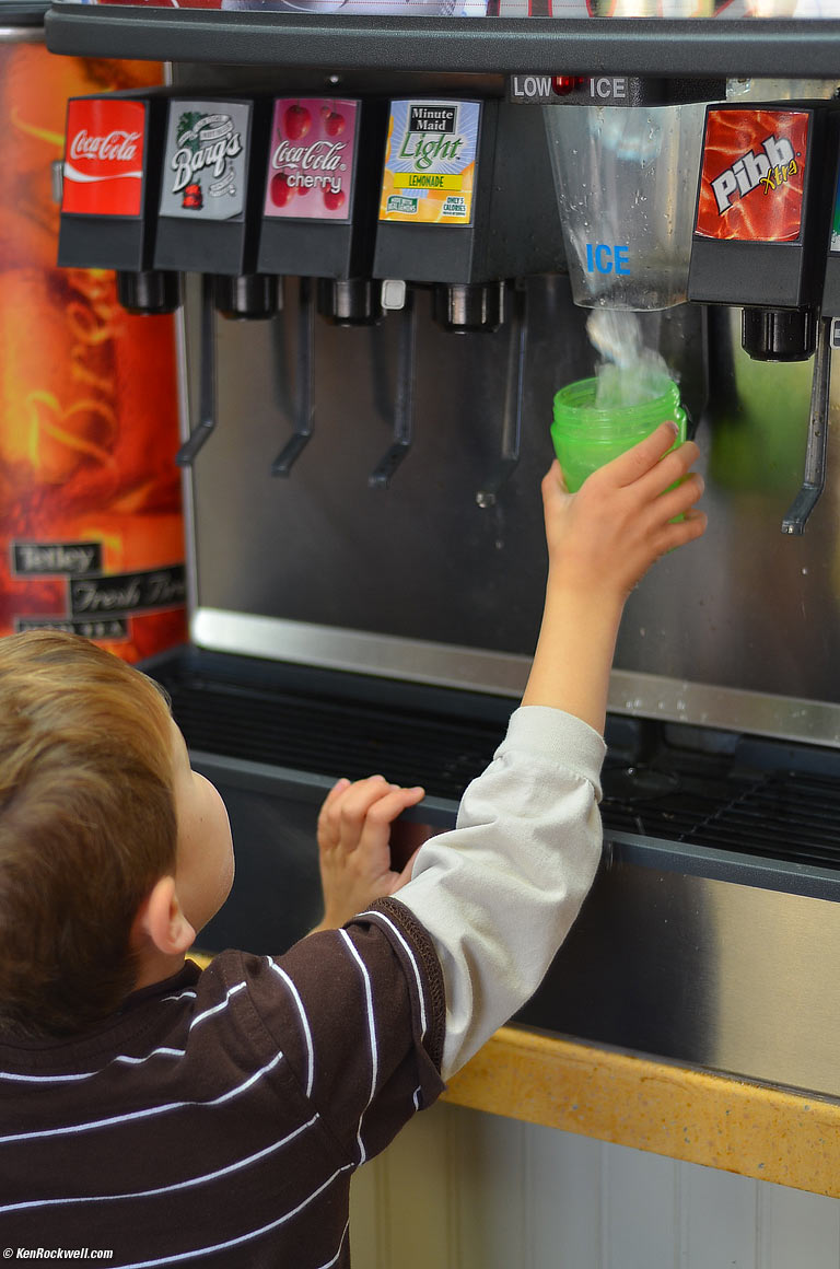 Ryan grabs some ice for his baba at Del Taco.