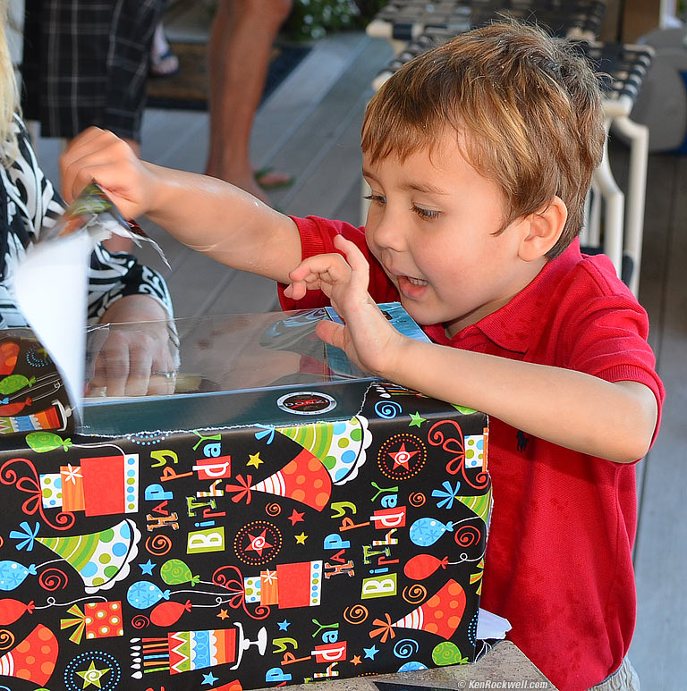 Ryan opens his remote control boat