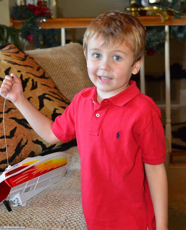 Ryan opens his remote control boat