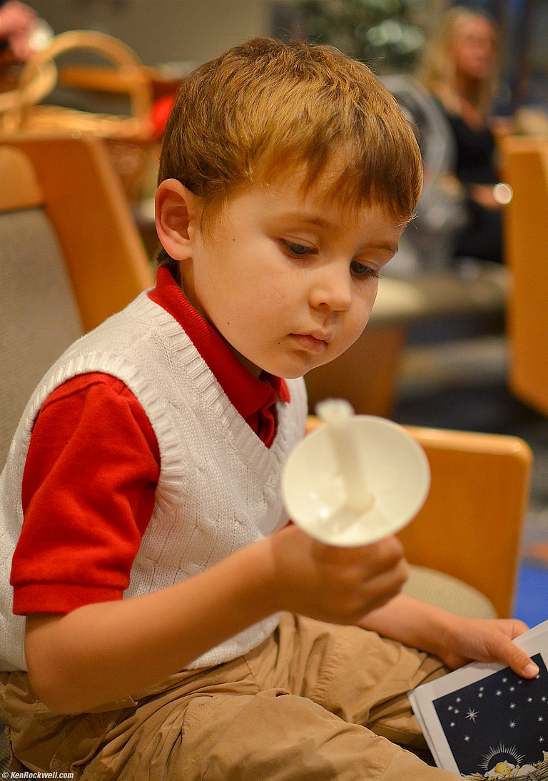 Ryan checks out his candle.