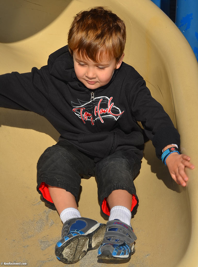 Ryan on the slide at Oceanside Harbor. 