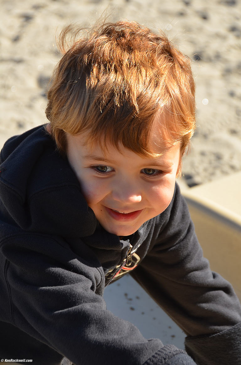 Ryan on the slide at Oceanside Harbor. 
